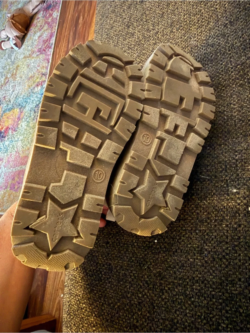 Carter's Cream and Pink Toddler High-Top Boots